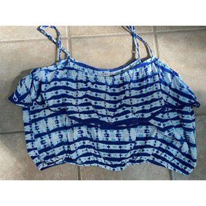 CHARLOTTE RUSSE 3X PLUS SIZE SEXY SLEEVELESS TOP, BLUE, WHITE summer beach